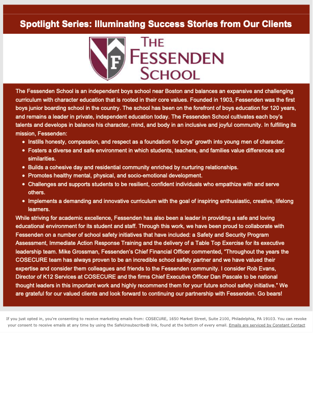 Client Spotlight Fessenden School